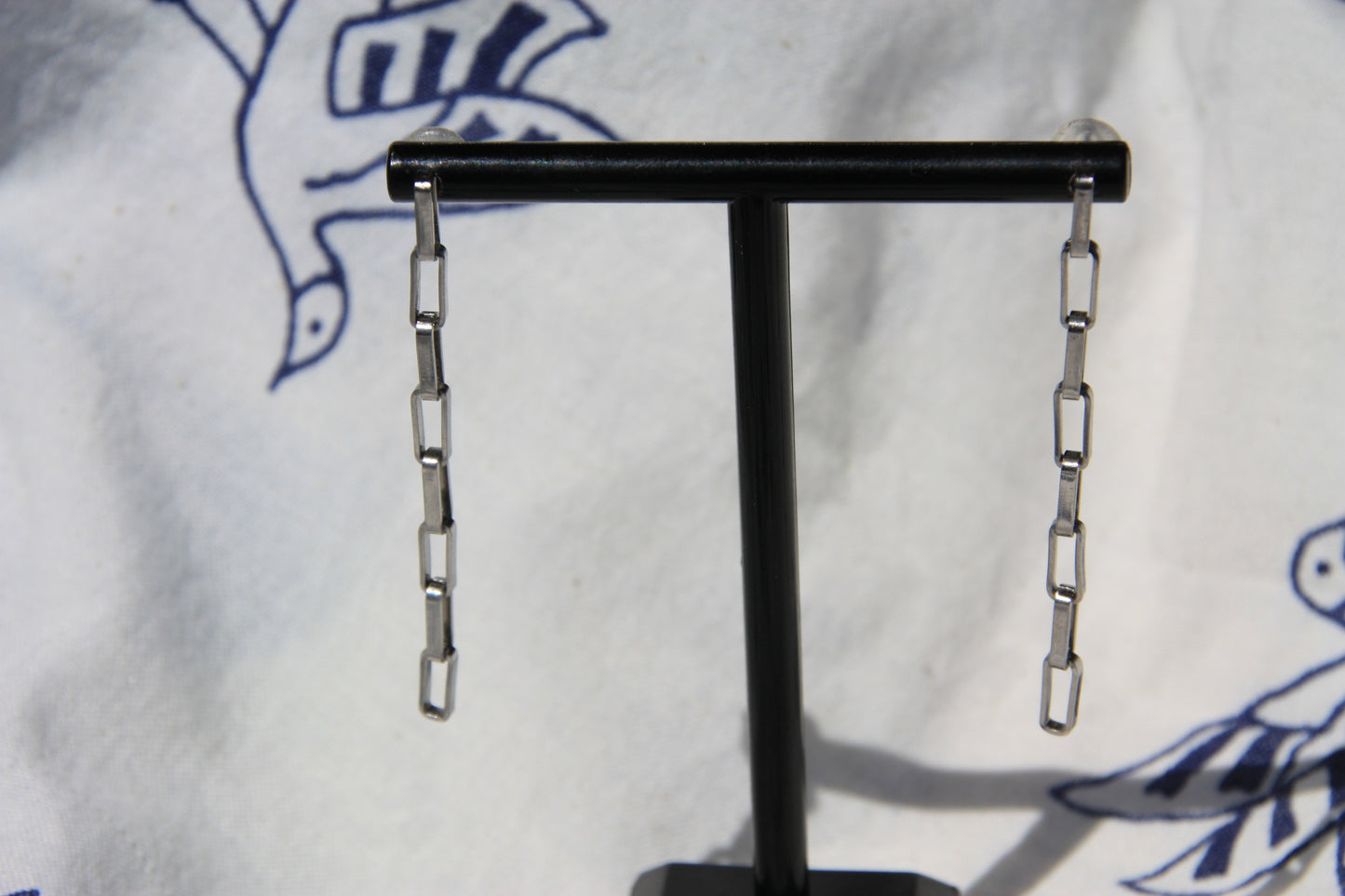 Pendientes Silver Link Drop