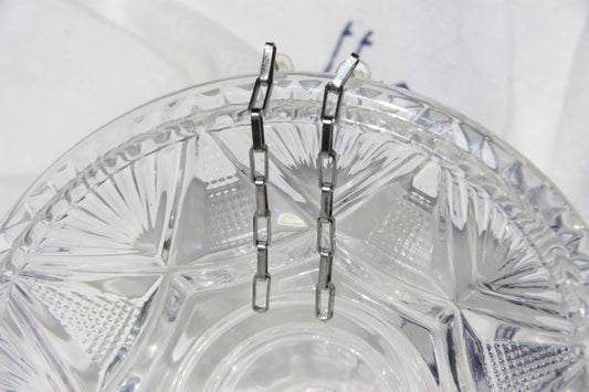 Pendientes Silver Link Drop