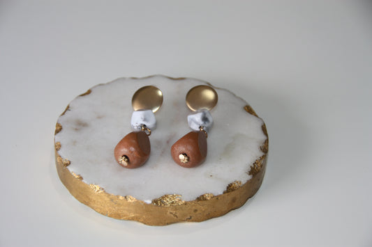 Pendientes "Marmol Brown"